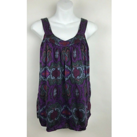 Banana Republic Tops - Banana Republic Purple Geometric 100% Silk Tops S